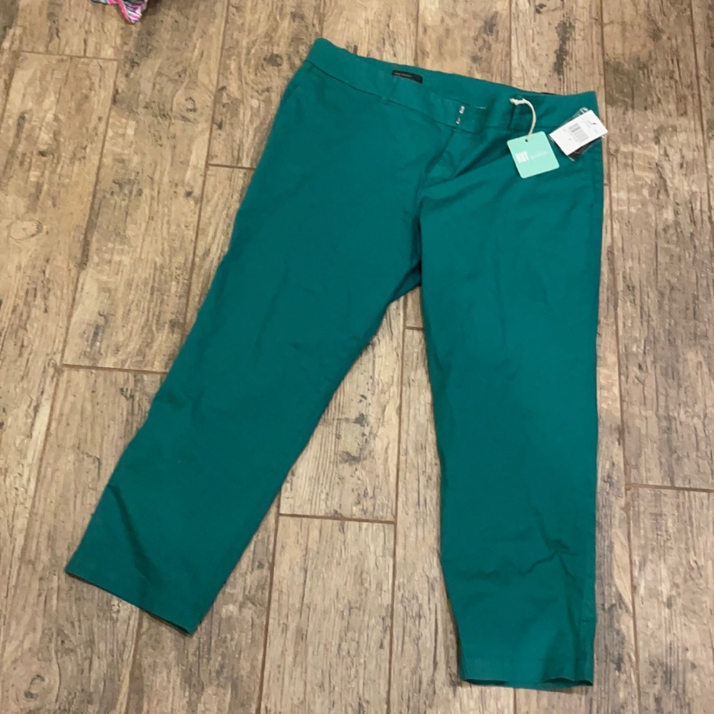 NWT Size 16 Kut from the Kloth green crop trousers